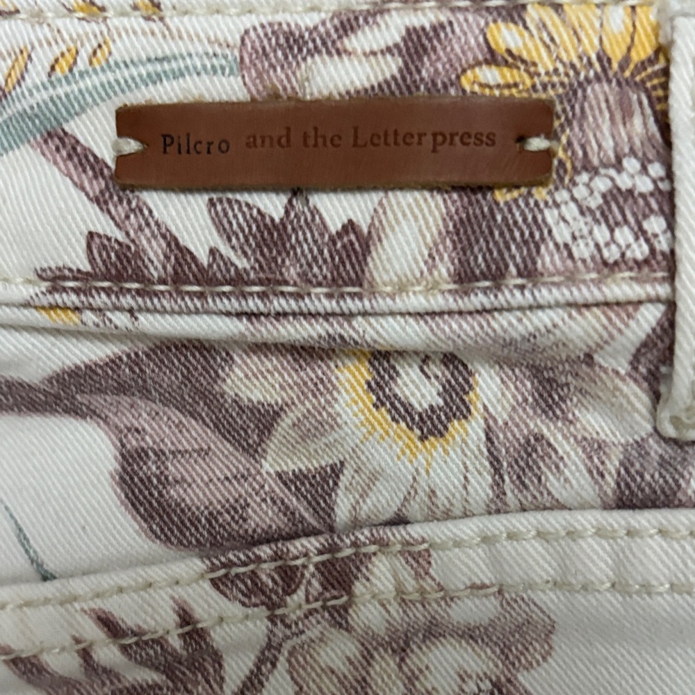 Pilcro and the Letterpress Cream-Pink Floral High Rise Bootcut Flare size 25 - Picture 11 of 11